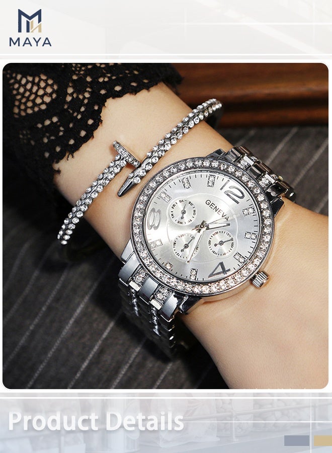 Geneva Women's Water Resistant Stainless Steel Analog Watch ZLF58-2 - Image 2
